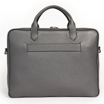 BGents Leder Business Bag grau Rückseite